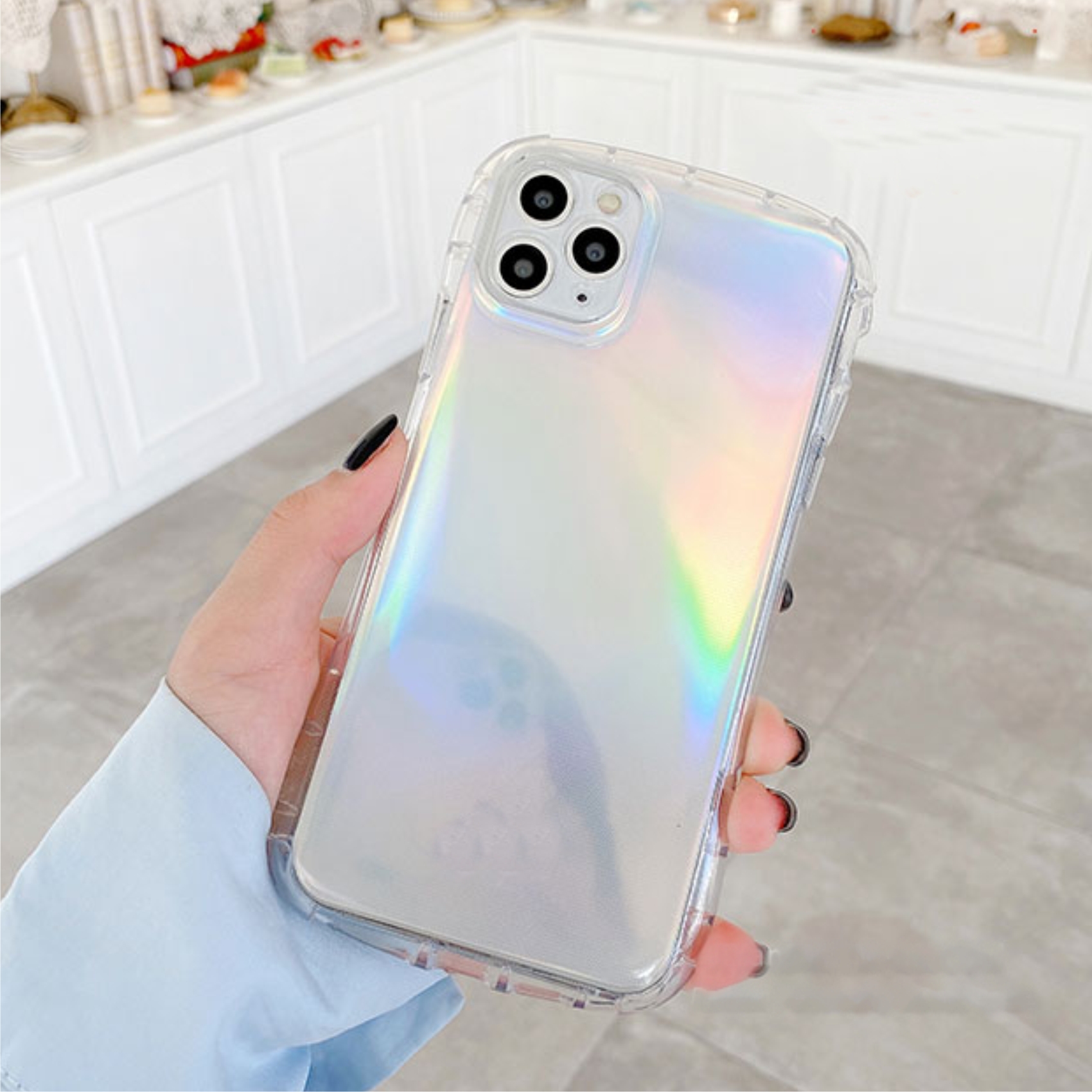 [ IPHONE ] Ốp Lưng Viền Cong Silicon Trong Suốt Chống Sock Va Đập ( Kèm Miếng Phản Quang )