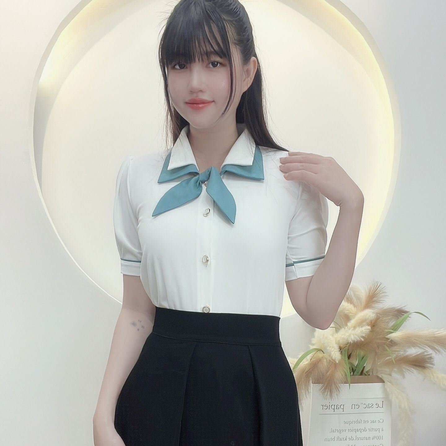 AN17 - ÁO CÔNG SỞ TAY NGẮN TRẺ TRUNG