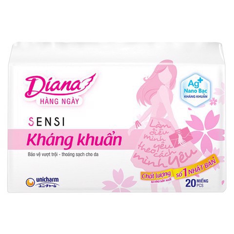 [HCM]Bvs Diana Hàng Ngày Kháng Khuẩn 20 - 40 (Gói 20 miếng (2 gói))