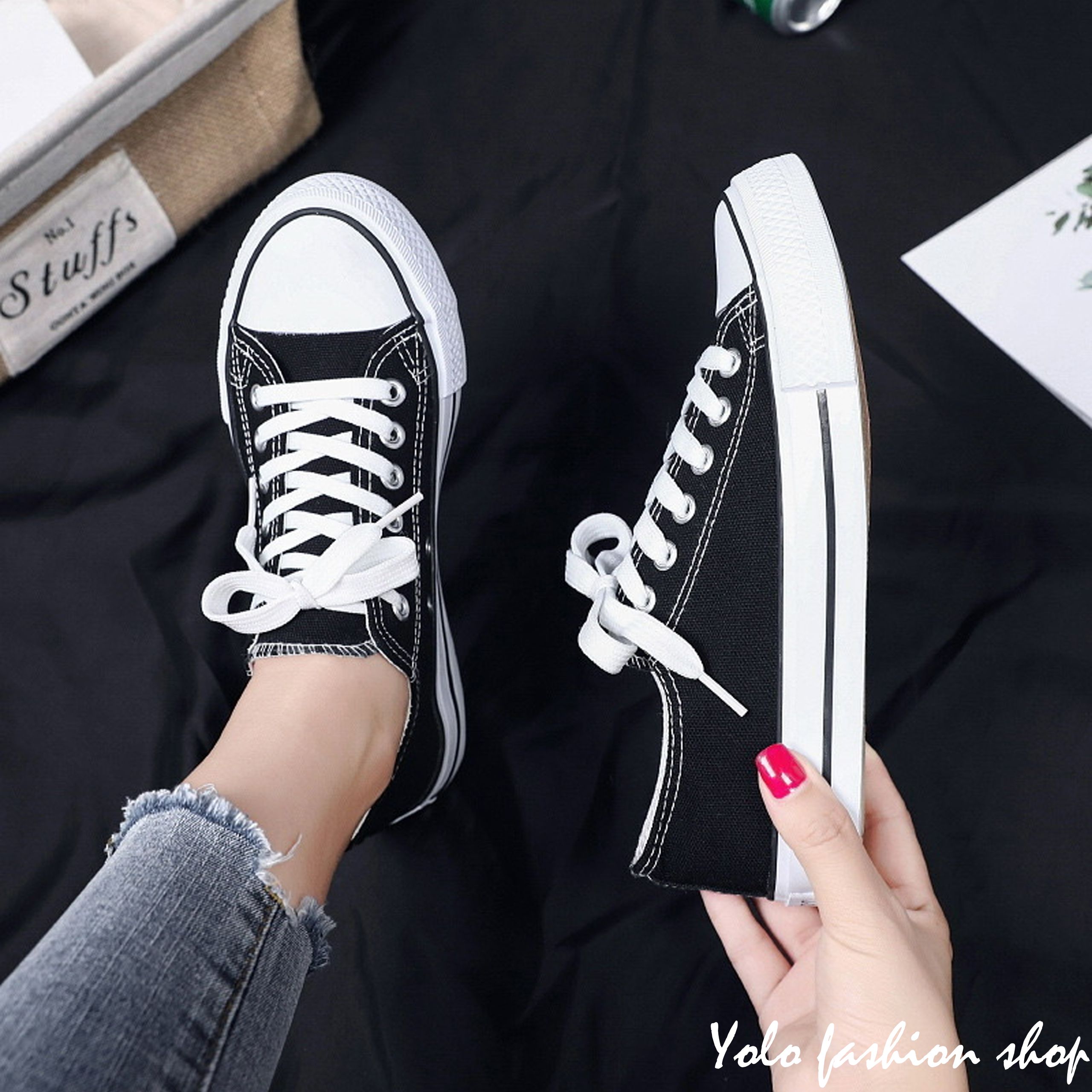 [Hoàn tiền 15%]SALE Giày thể thao nữ đế êm dáng basic cổ ngắn-TT9