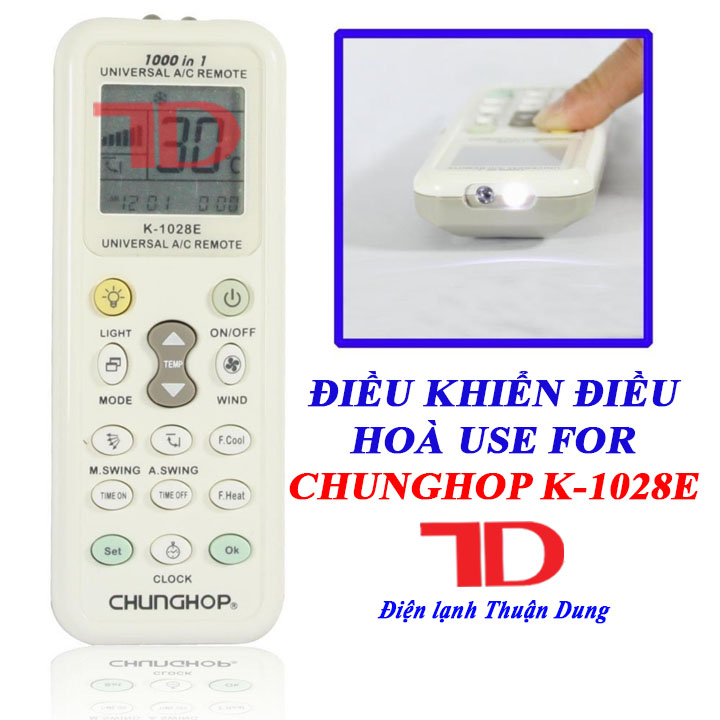 Điều Khiển Máy Lạnh Đa Năng CHUNGHOP K-1028E - Điện Lạnh Thuận Dung
