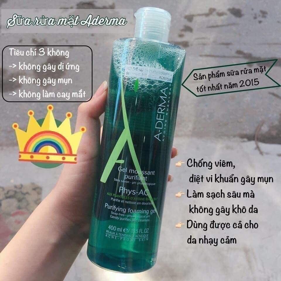 Sữa rửa mặt ADERMA SỮA RỬA MẶT DÀNH CHO DA NHỜN MỤN