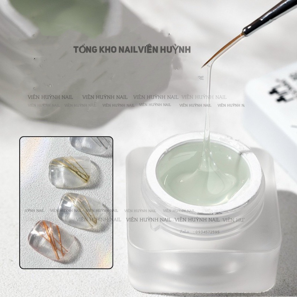 Gel nhện kéo sợi trong suốt - gel chà tráng gương , dùng vẽ nổi và trang trí móng