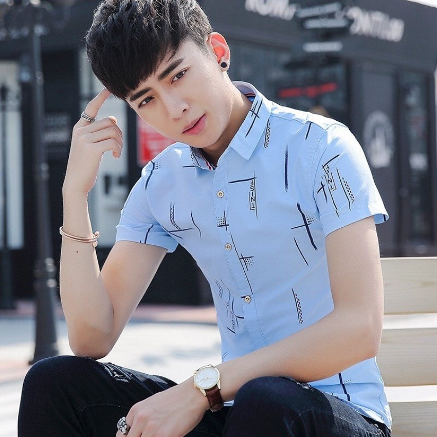 Áo sơ mi nam ngắn tay Poniva họa tiết sọc khúc TNFS Thời trang Aric-men Luxury shop Chất áo sơ mi mềm mịn, thoáng mát thấm hút mồ hôi tốt, lên form cực chuẩn