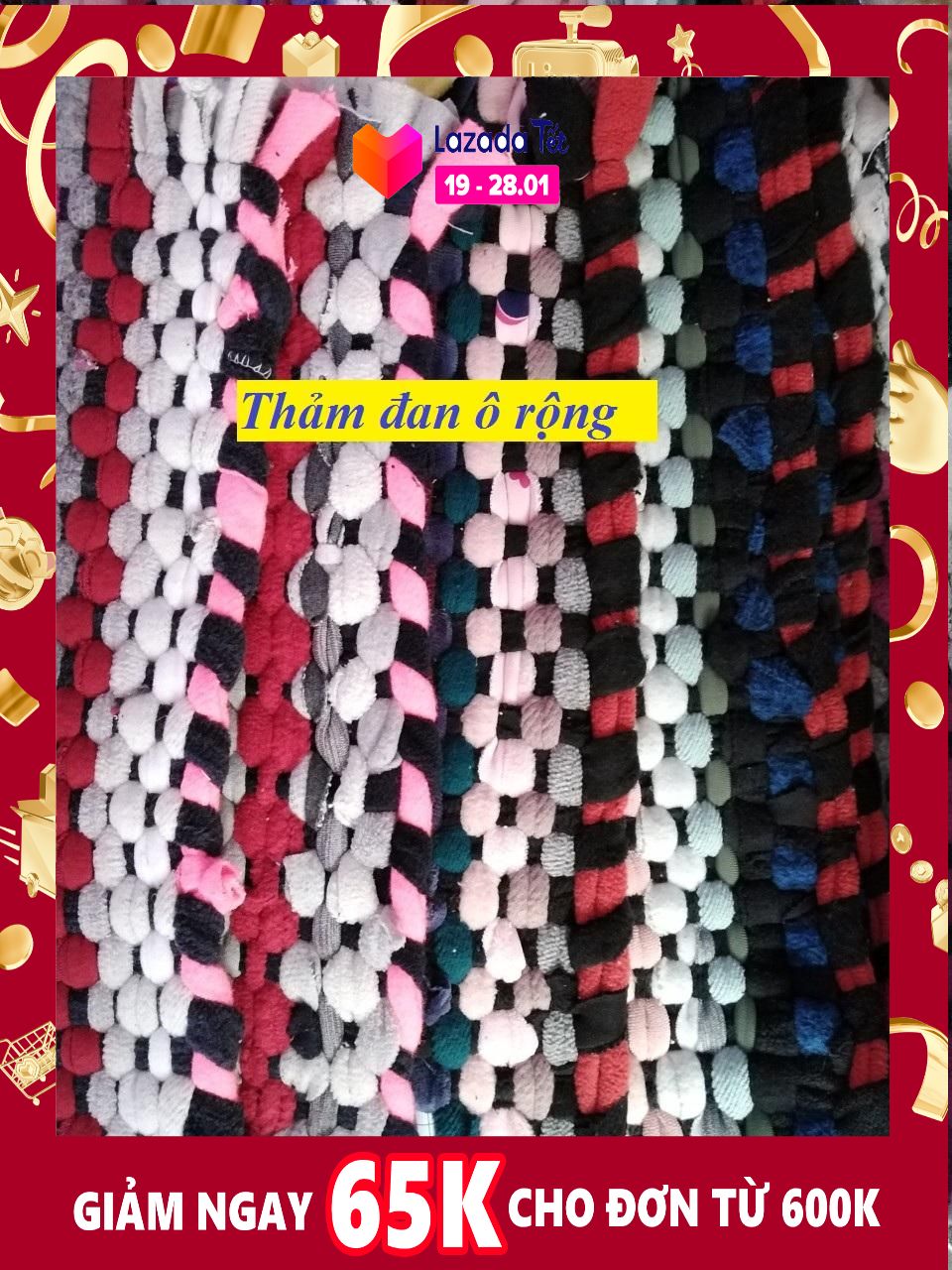 Thảm Lau Chân Giá Rẽ, Thảm Kết Bông Mềm Giá Rẻ