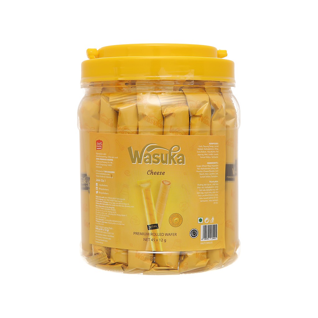 Bánh Quế Wasuka Premium Rolled Wafer Vị Phô Mai Cheese