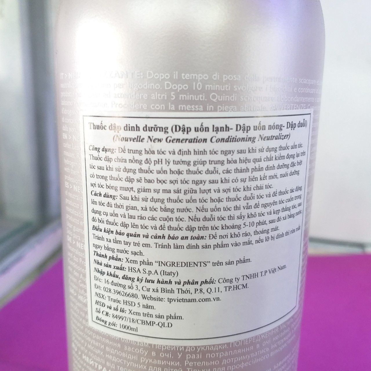 Dập định hình  đa năng cho tóc  ( Dập uốn lạnh, uốn nóng, duỗi ) Nouvelle Conditioning Neutraliser 1000ml