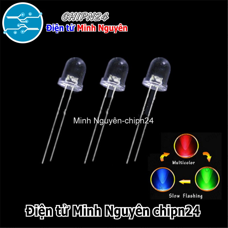 [10 con] (TK17, H14) Led 10mm Trong 7 Màu RGB 2 chân Nháy Nhanh - HH004716