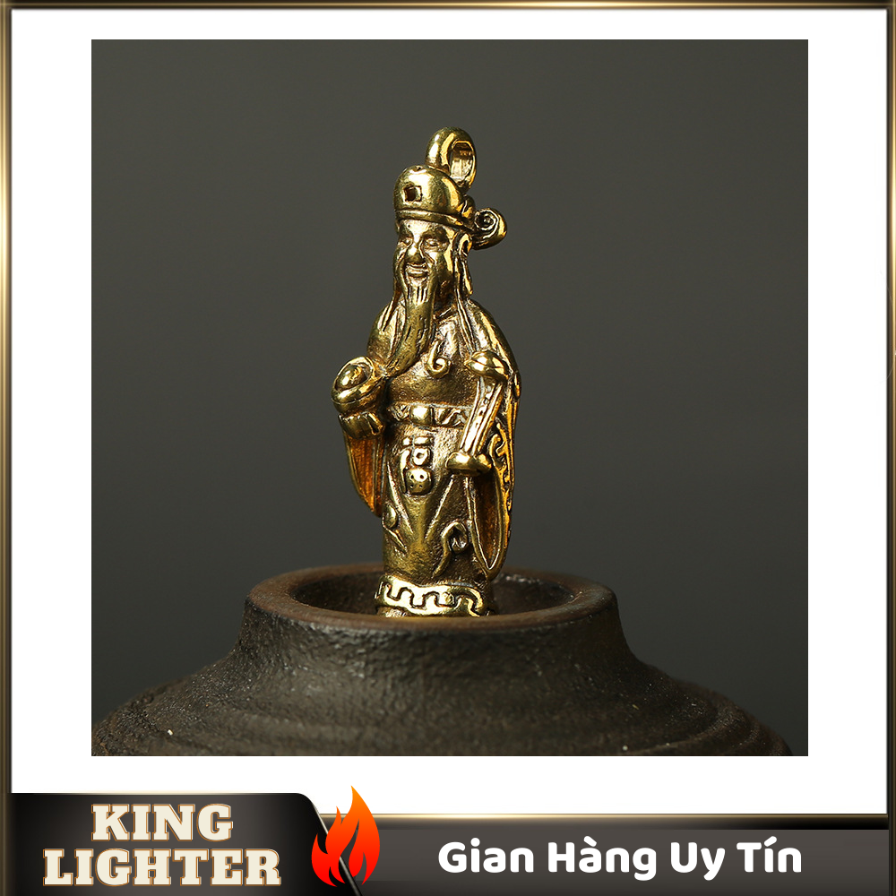 [HCM]Tượng Đồng Phong Thủy Hình Ông Thần Tài Trang Trí Đem Lại May Mắn Móc Khóa Mặt Dây Chuyền (Kích Thước: 3.9cm x 1.4cm )