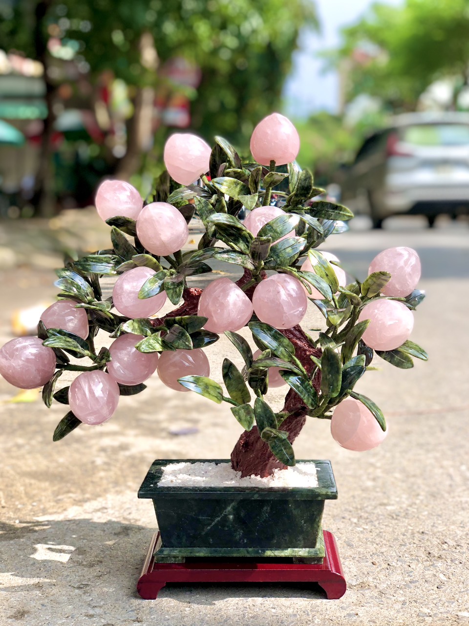 cây đào thạch anh hồng 18 quả