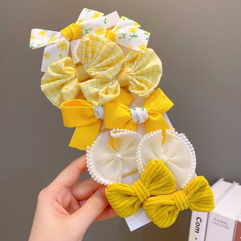 Set 10 Dây Cột Tóc Nơ Bướm Xinh Xắn Cho Bé Gái