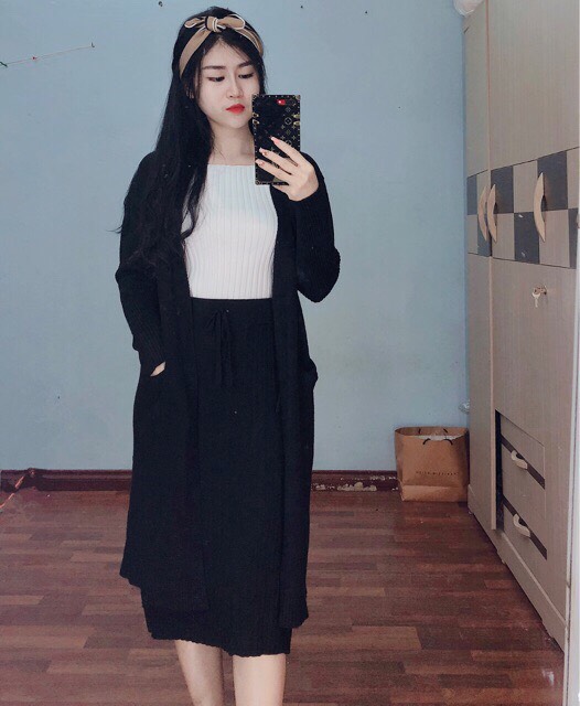 Áo len cardigan dáng dài - SIKY- KL07