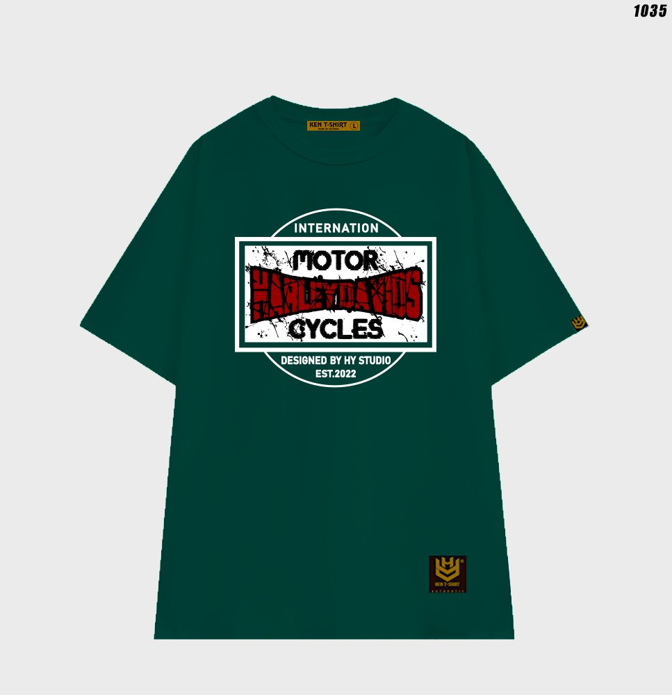 Áo thun tay lỡ nam nữ motor cycles 1035 form rộng