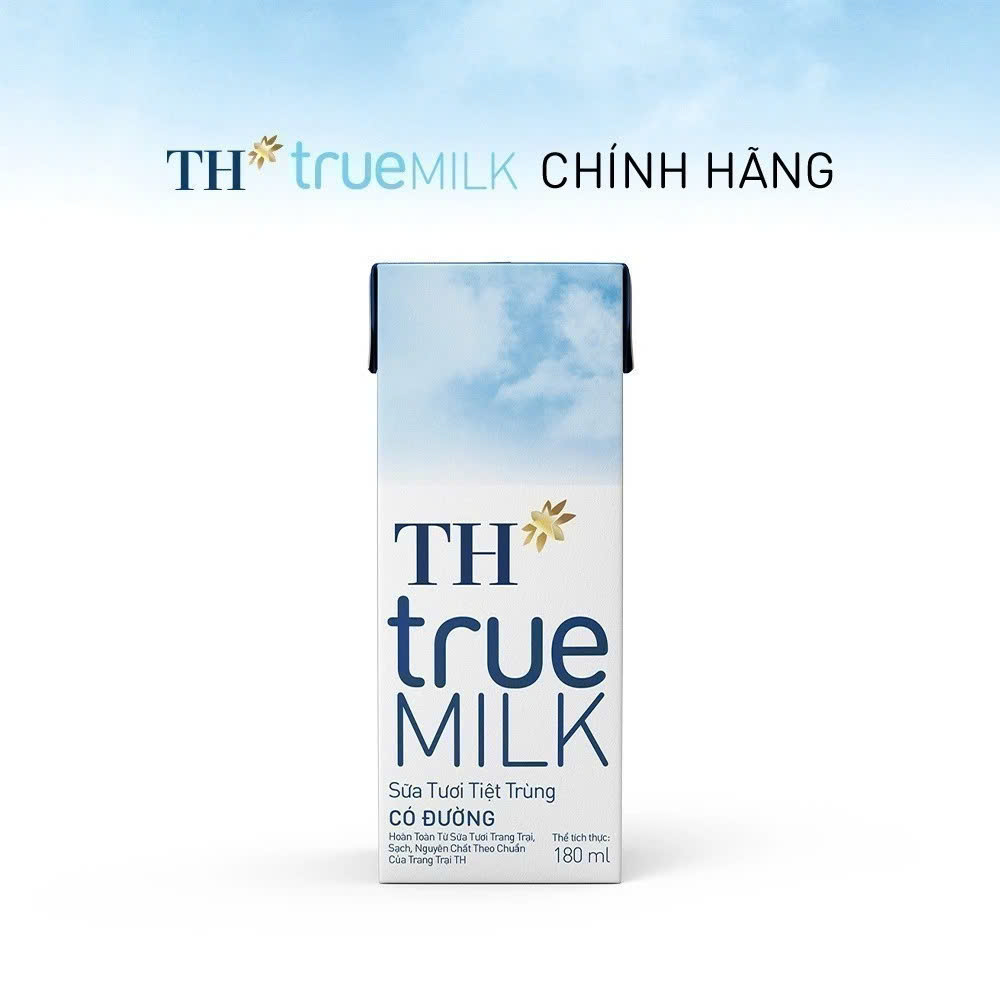 Vỉ sữa tươi tiệt trùng TH true MILK các vị 180 ml (180 ml x 4)