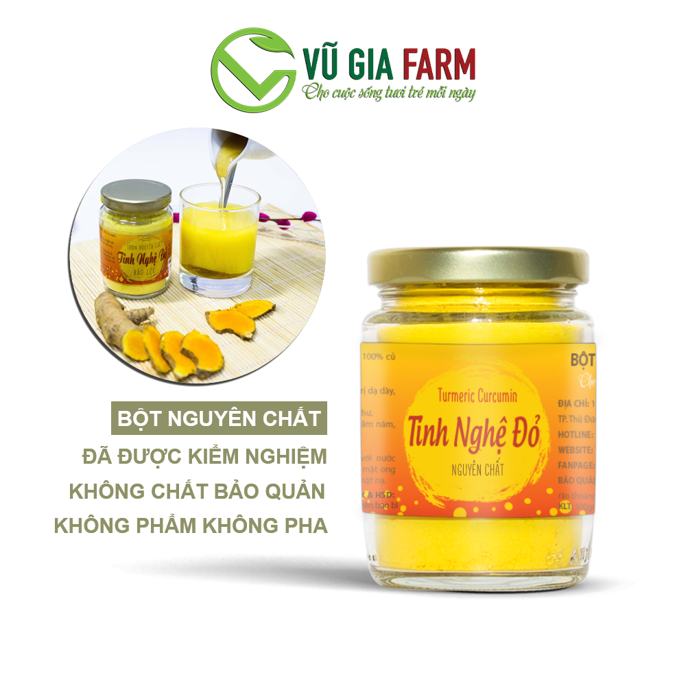 Tinh Nghệ Đỏ Nguyên Chất Vũ Gia (100g/hũ)