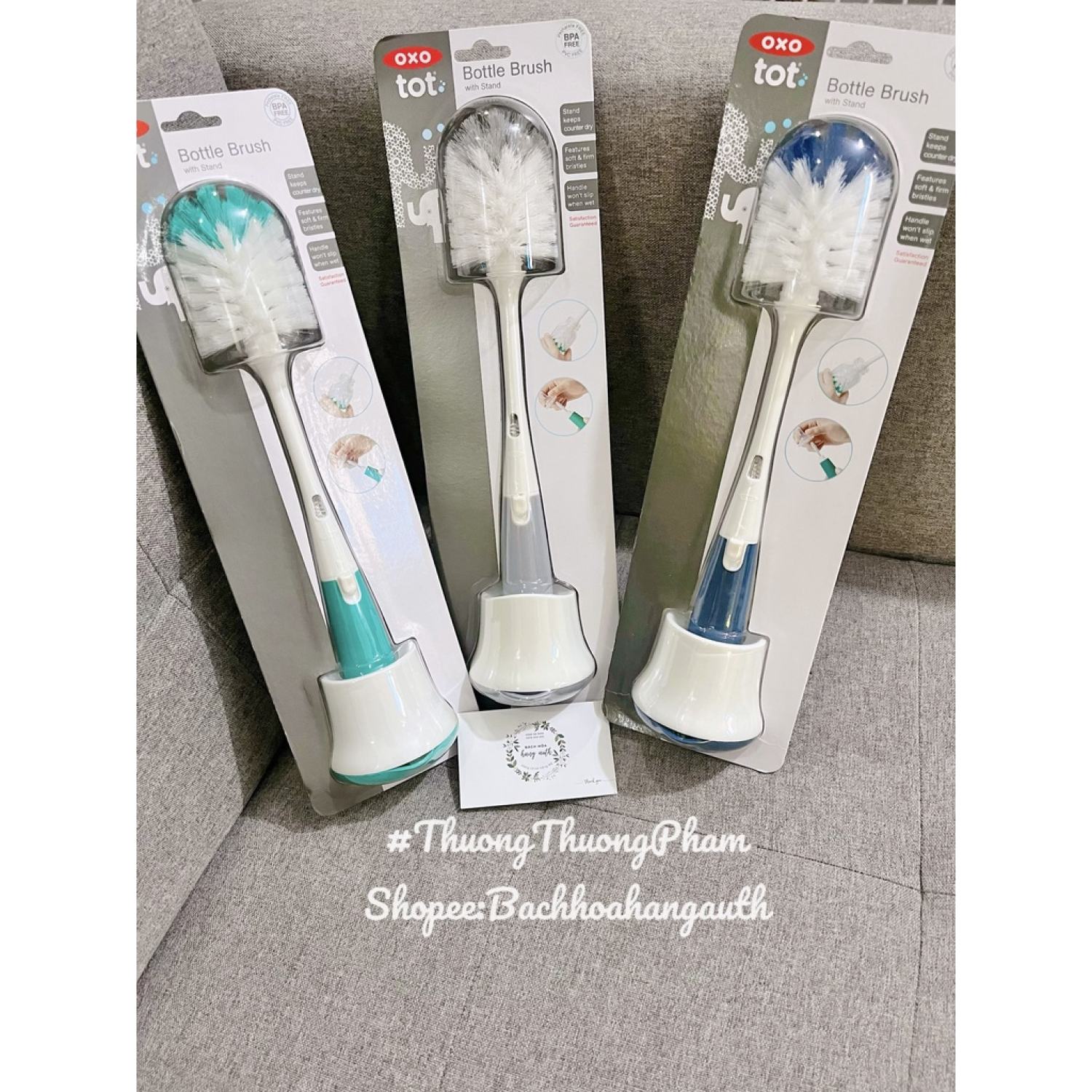 [ Hàng Mỹ ] Cọ rửa bình sữa, núm ti OXO TOT Bottle Brush