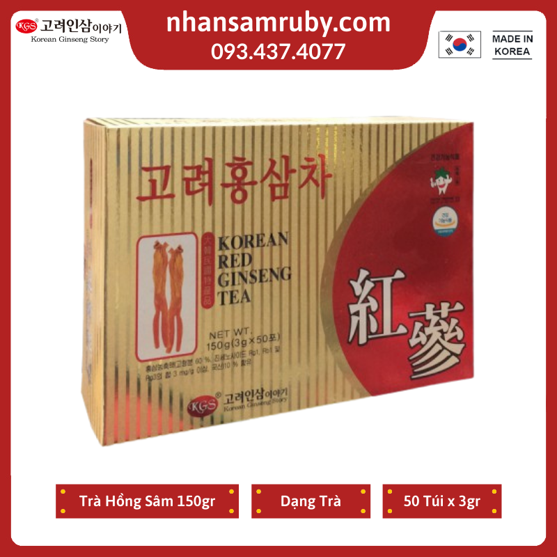 [HCM]Trà Hồng Sâm Hàn Quốc KGS 150G (3g x 50 gói).