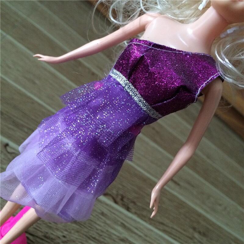Đầm búp bê 30 cm - tím