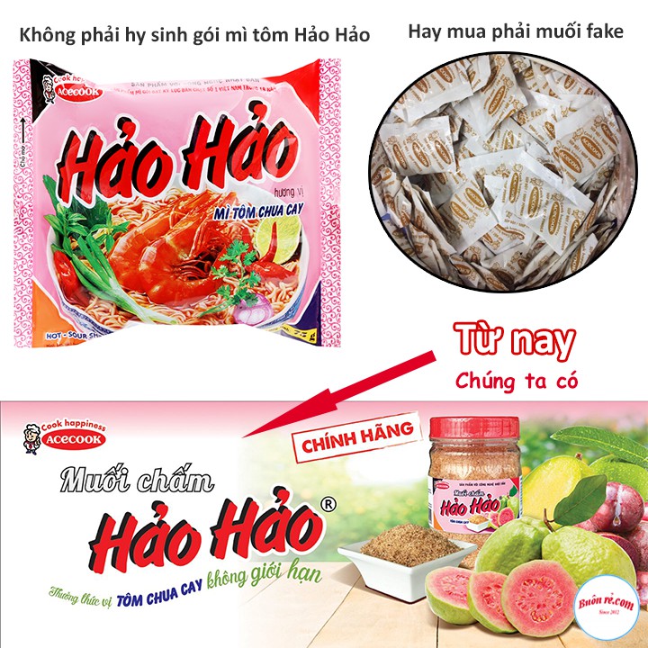 Muối chấm hảo hảo tôm chua cay - lốc 6 hũ