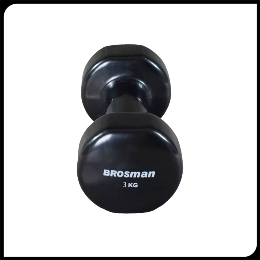 Tạ tay 3kg Brosman nhập khẩu (Bộ 2 cái tạ sắt 3kg màu đen)