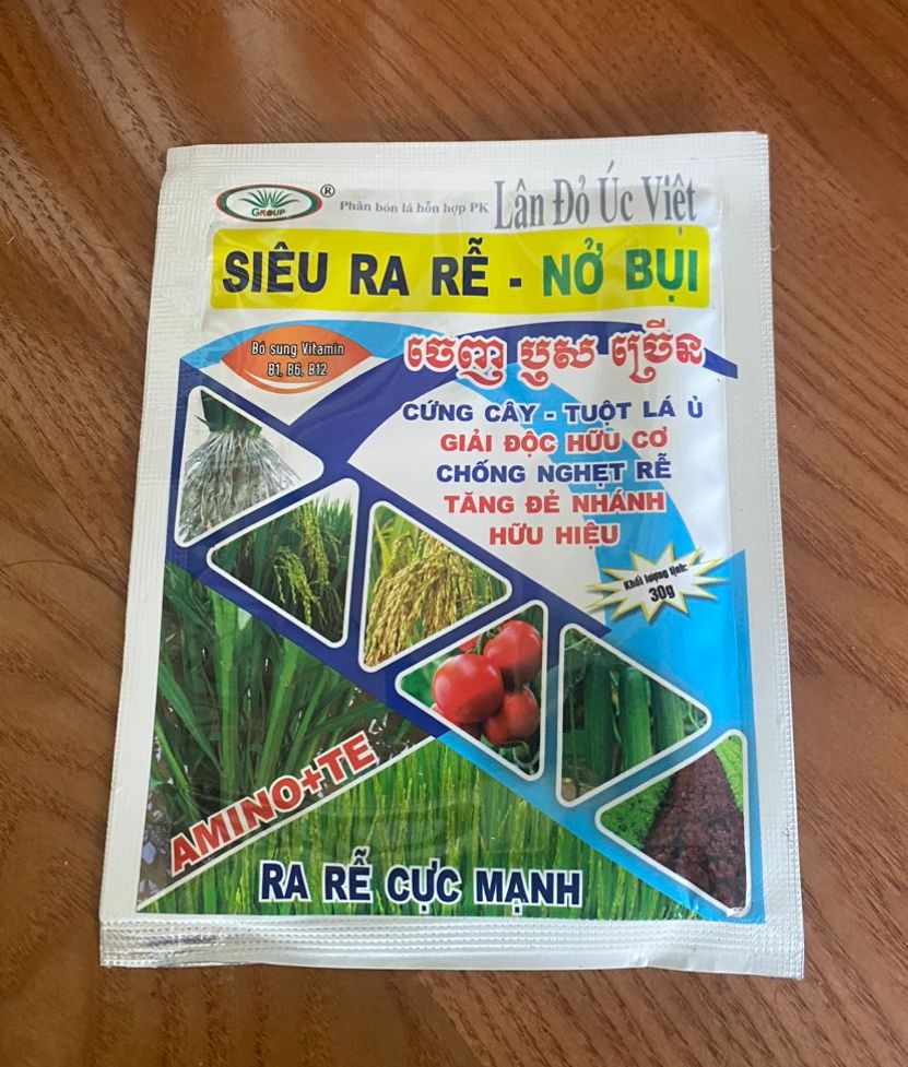 Phân bón Siêu Ra Rễ Nở Bụi gói 30gr chuyên dùng cho rau màu, lúa ...