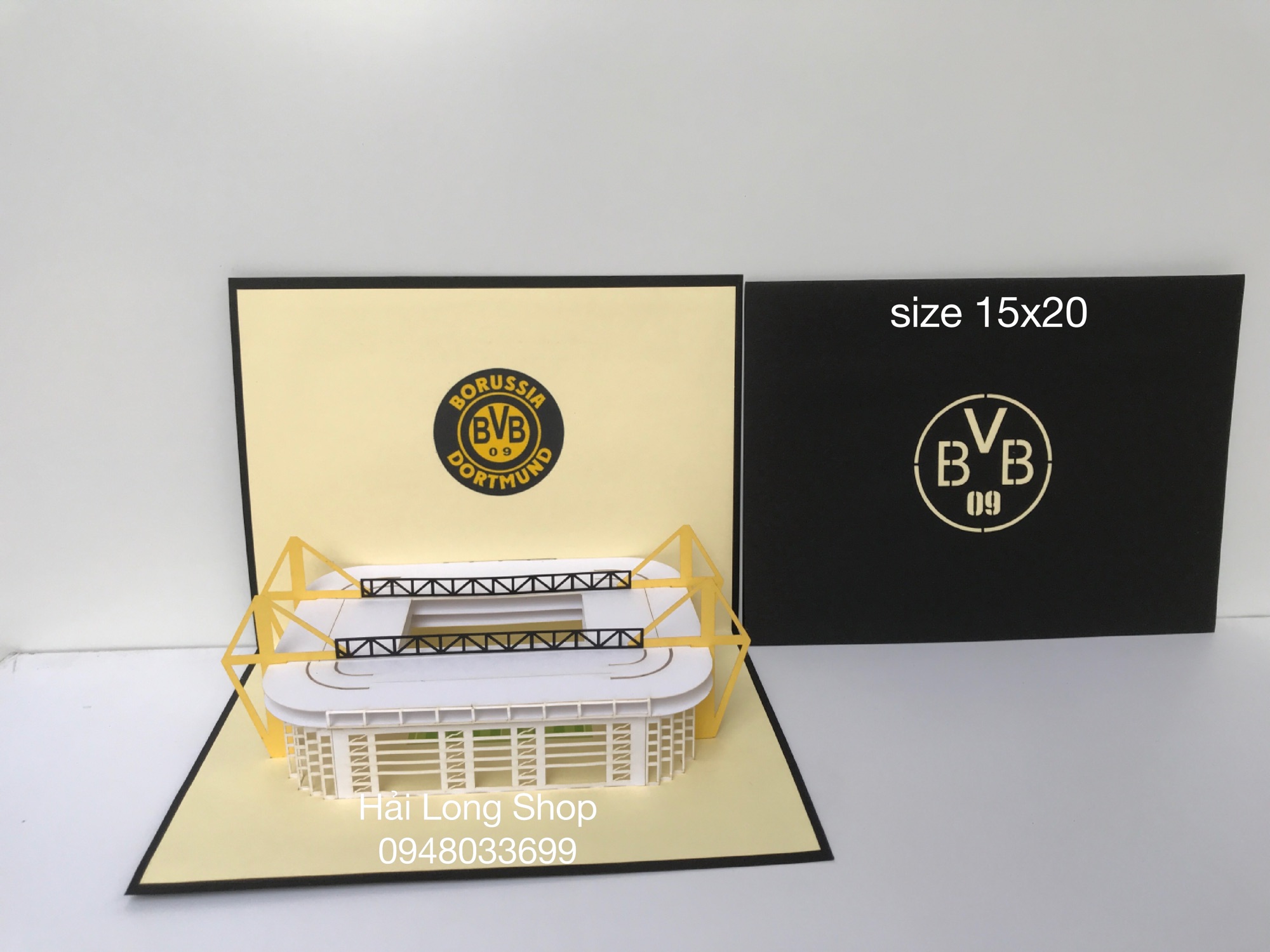 Sân Bóng BVB 09 - Stadium  - Thiệp 3D ( mở 90 độ )