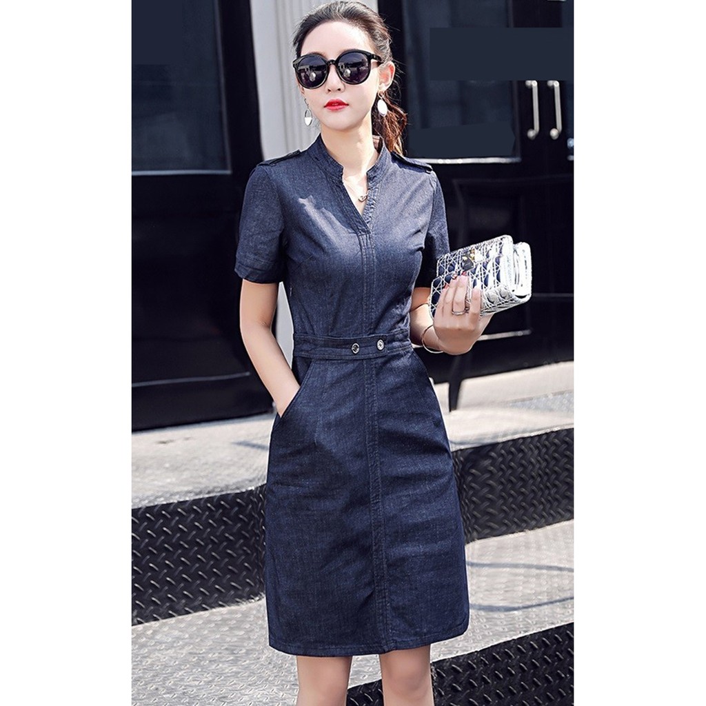 Đầm Jean Nữ Form Dáng Ôm Dịu Dàng
