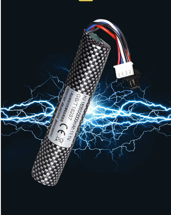 Pin tròn 18350 11.1v 2000mah xả 10c dùng cho súng nerf - súng đạn mềm - súng nước