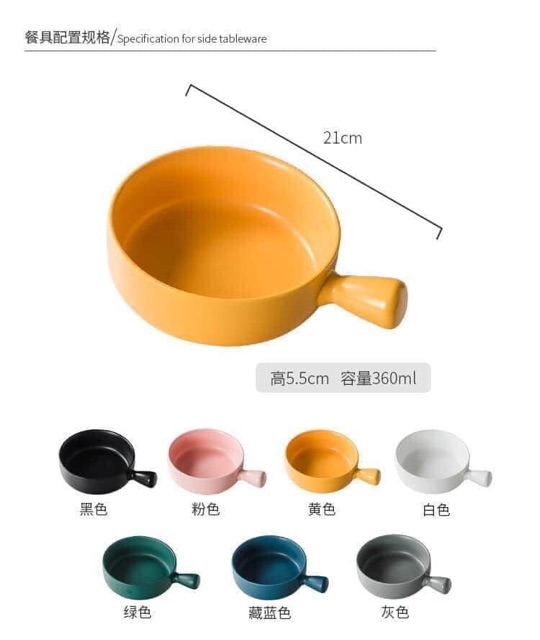 Bát sứ có tay cầm - BÁT SỨ ĐỰNG ĐỒ ĂN SIÊU CUTE