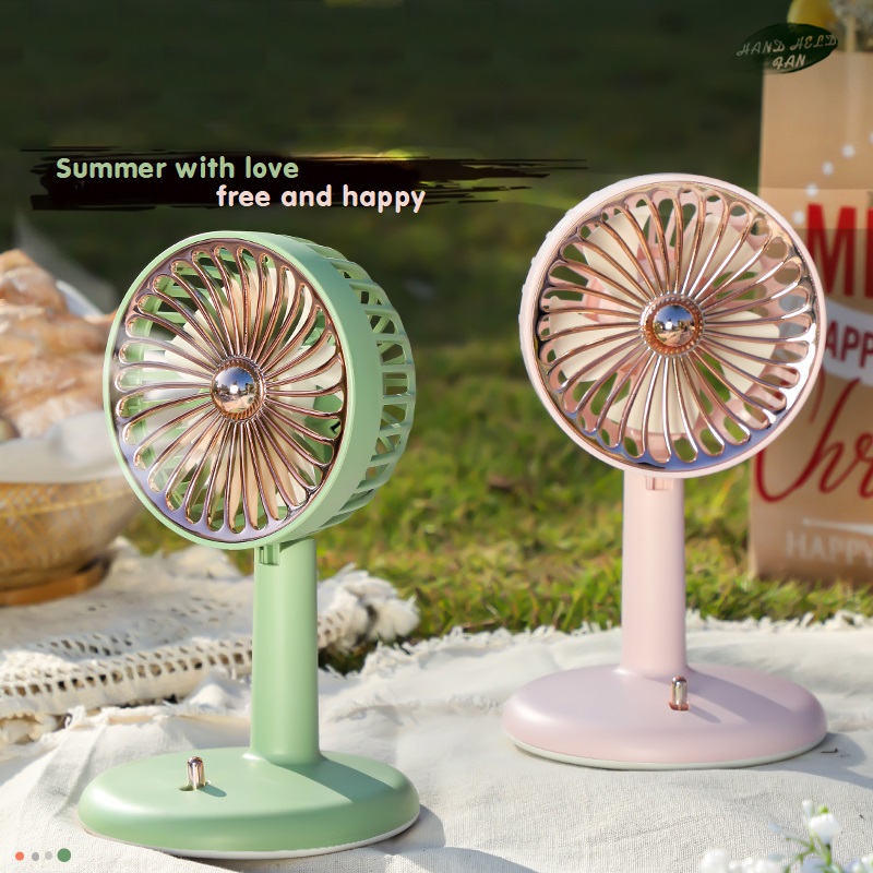 Quạt sạc mini để bàn cầm tay Vintage