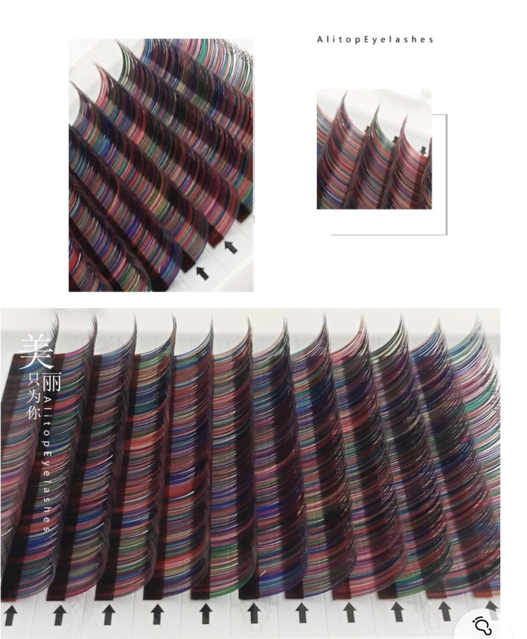 [HCM]Mi giả dùng để nối mi Khay mix Mix màu có từ size : 8mm -  12mm