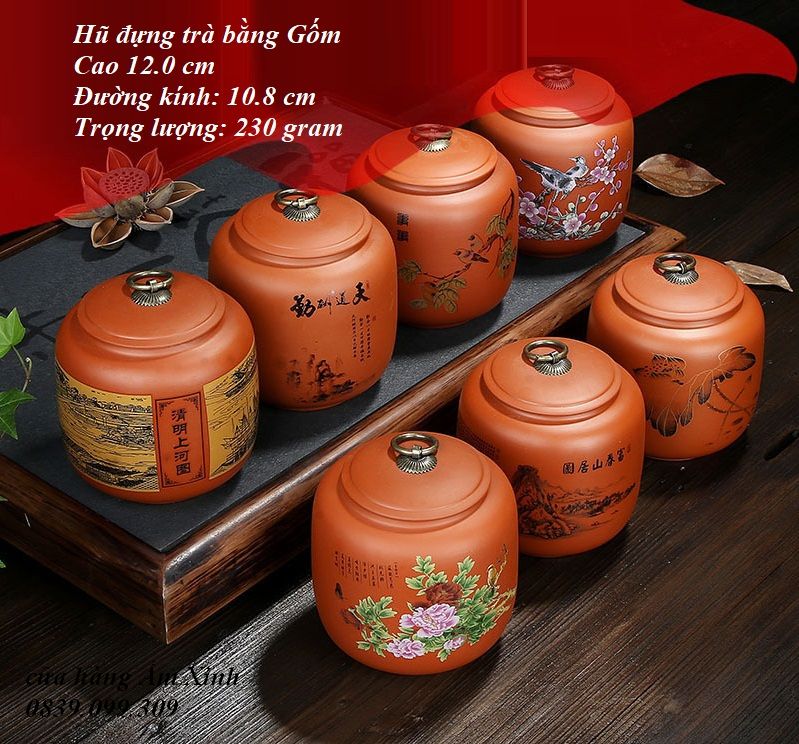 Hũ, Bình đựng trà bằng gốm (cỡ lớn, rất khít)