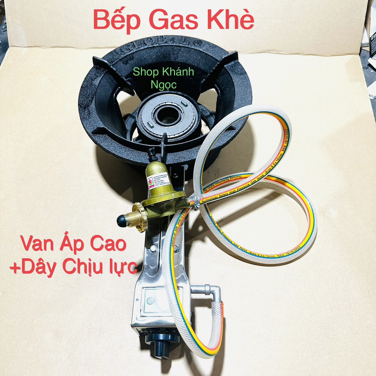 Bếp Khè Gas Công Nghiệp GLOBAL - Lửa mạnh nấu nhanh - Chất Liệu Gang Đúc Nguyên Khối, Tiết Kiệm Gas, An Toàn Khi Sử Dụng