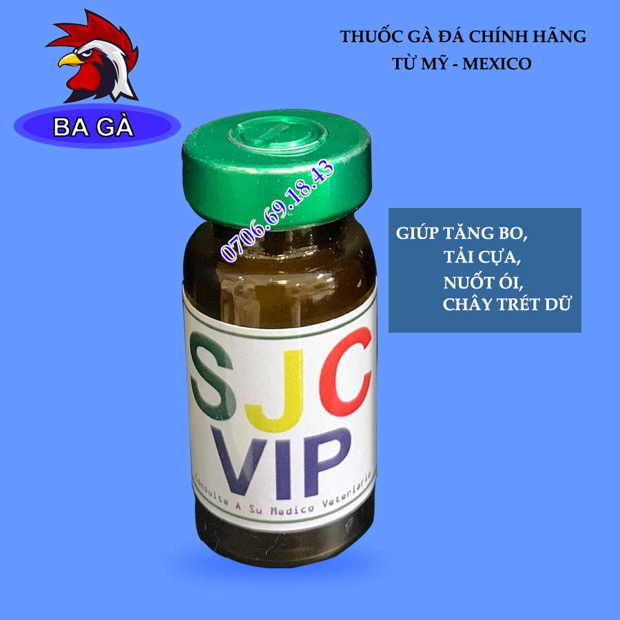 Thuốc gà đá SJC VIP Giúp gà tăng bo, tải cựa nuốt ói - oại chích