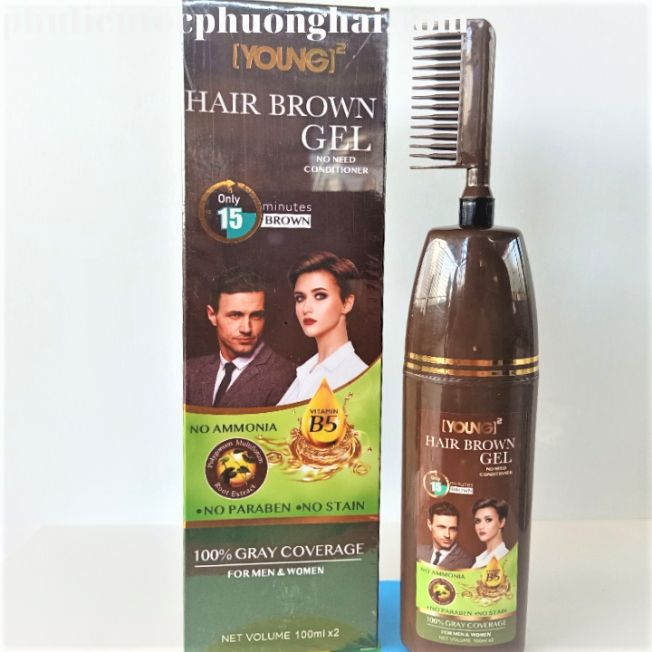 Lược chải tóc phủ bạc thông minh màu nâu