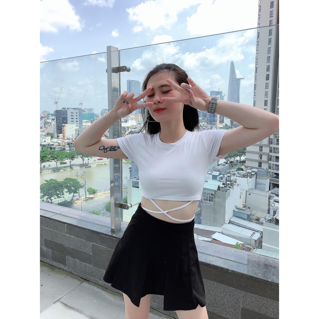 Áo croptop đan dây eo NT A5005