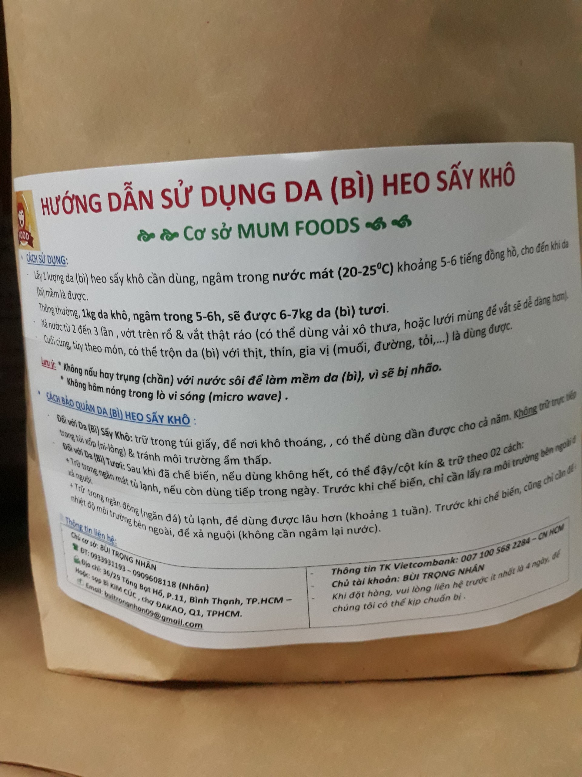 [HCM]BÌ CƠM TẤM SẤY KHÔ 1KG