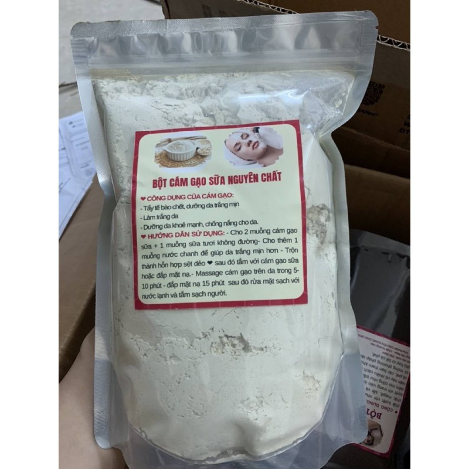 1kg Tinh bột cám gạo sữa trắng đẹp da