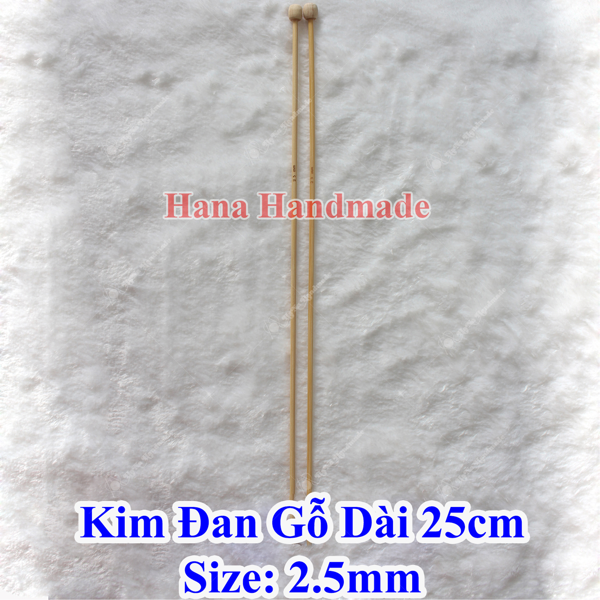 Kim đan len gỗ 25cm thẳng 18k/cặp