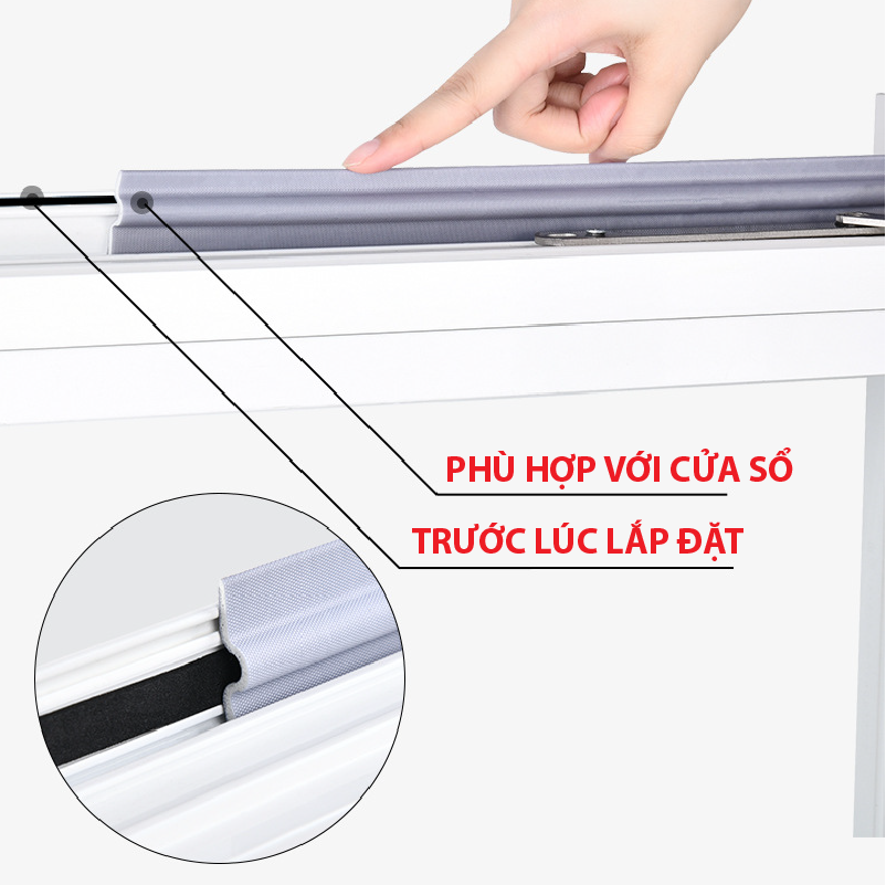 Nẹp Chặn Cửa Chống Gió Lùa Ron Cửa Sổ Cản Bụi DOORJA