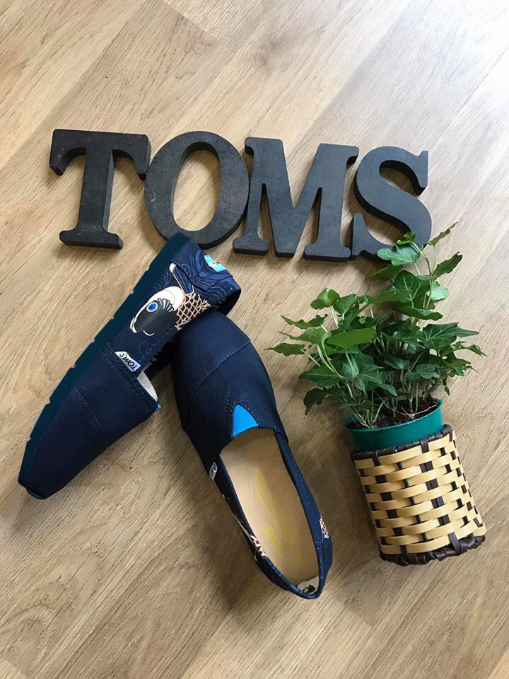Giày toms Cá Chép đế ĐEN (Đế cao su đúc, lót da)