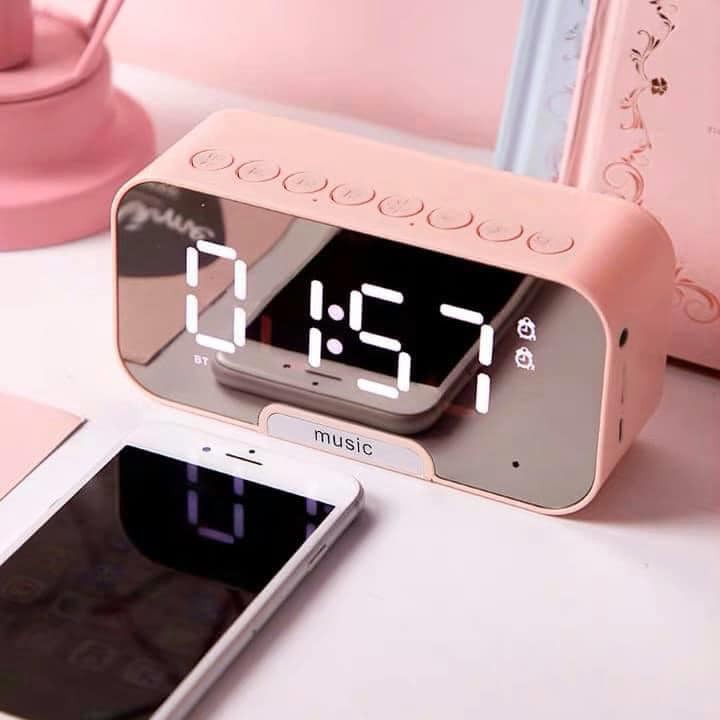 Loa bluetooth mini kèm đồng hồ báo thức
