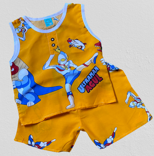 [6kg-12kg] Đồ bộ cho bé trai vải tôn, lanh, tole (sát nách)