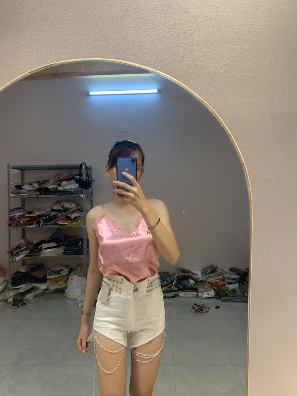Áo 2 Dây Phi Lụa Phối Ren,Áo 2 Dây ,LY STORE