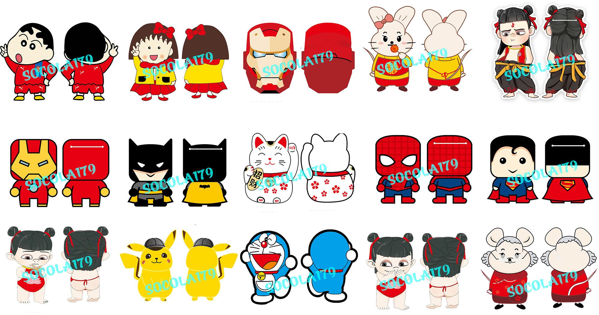 combo stickers và 100 bao lì xì hoạt hình chibi dễ thương (hơn 10 mẫu)