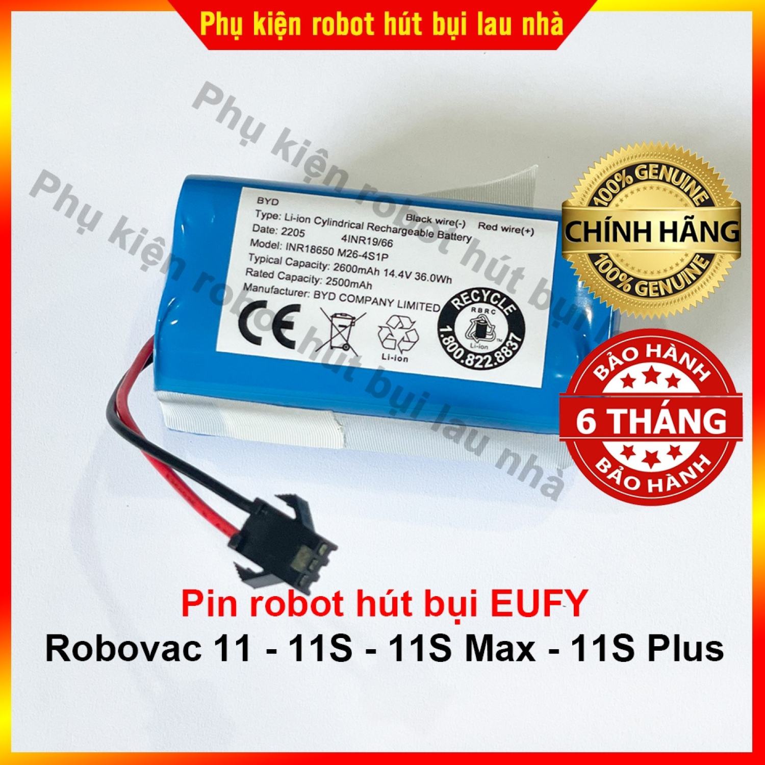 Pin robot hút bụi eufy robovac 11 - 11s - 11s max - 11s plus - bảo hành 6 tháng - hàng chính hãng