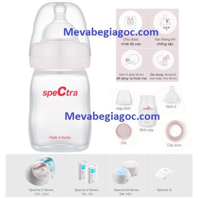 1 bình sữa pp cổ rộng cao cấp spectra 160ml nam2