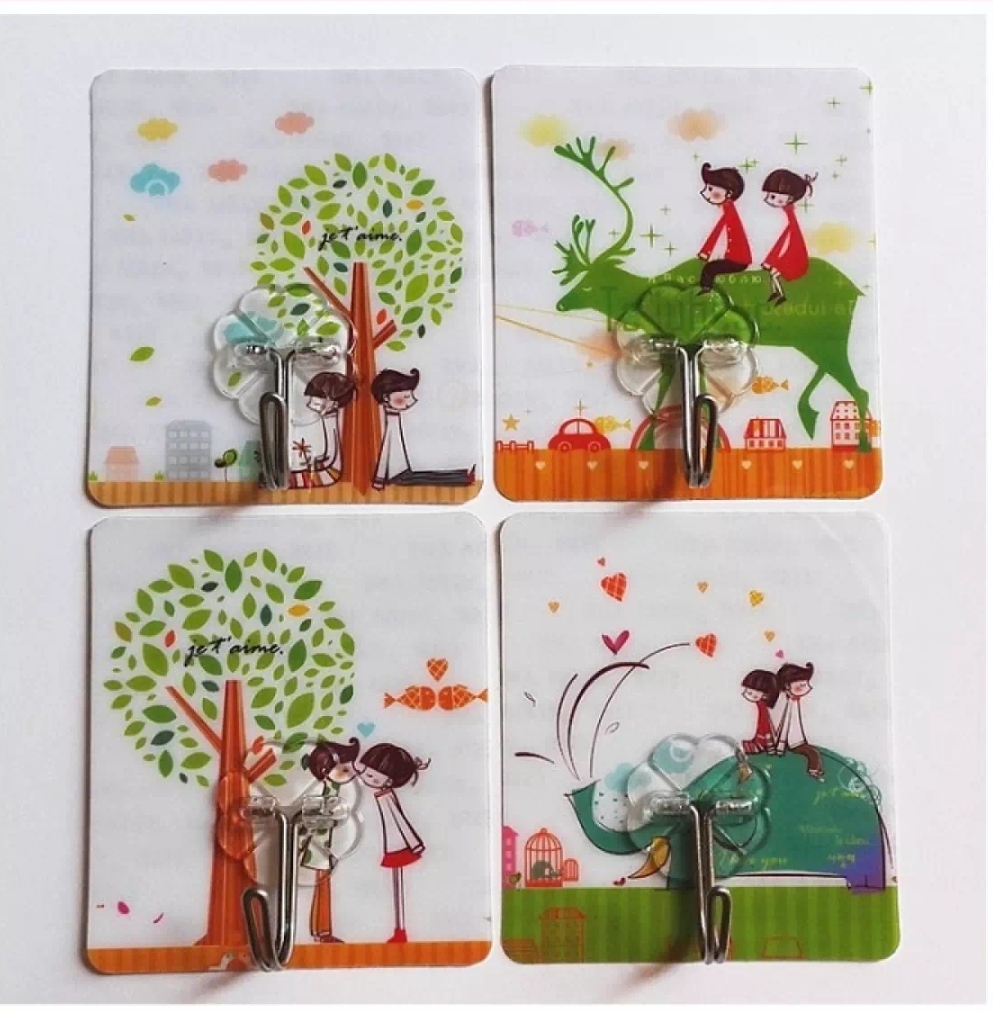 Combo 10 Móc Dán Tường Chịu Lực Họa Tiết 3D