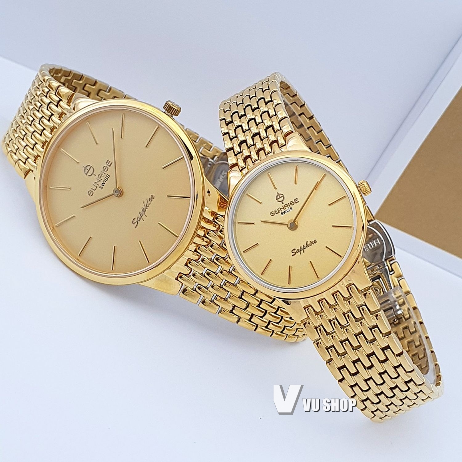 Đồng hồ đôi SUNRISE DM738SWD Siêu mỏng Chính hãng