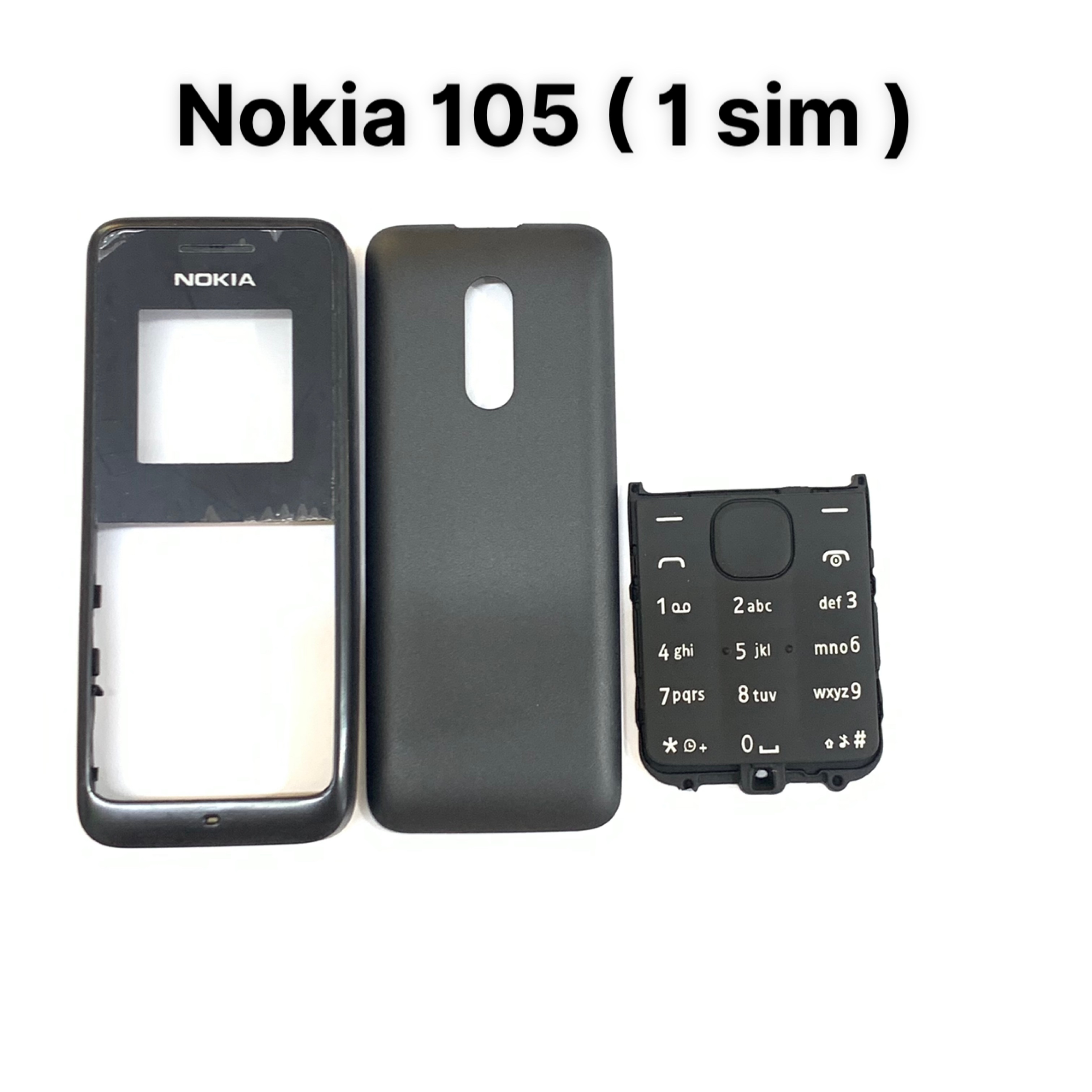 Vỏ bộ Nokia 105 ( 2 sim , 1 sim , 2017 ) sườn , lưng , phím